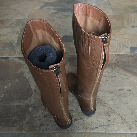 Vintage Franco Sarto Tall Brown Carlana Leather Boots - Picture 8 of 14